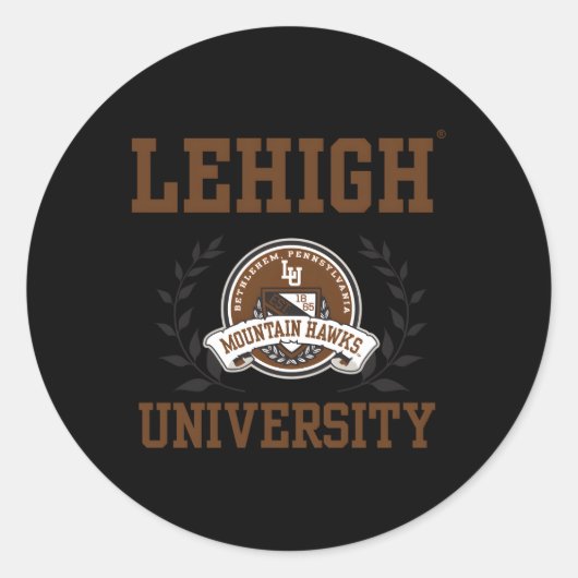 Lehigh Mountain Hawks Laurels Runder Aufkleber (Vorderseite)