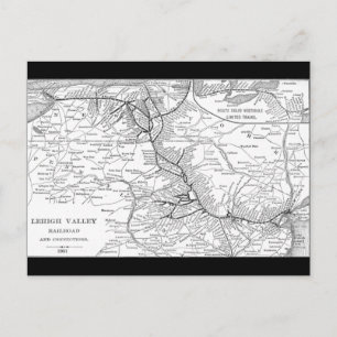 Lehigh Valley Railroad Map 1903 Postkarte