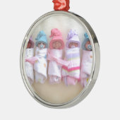 Lehm-Babys, Elf-Hüte, Schlafen, Swaddled, niedlich Ornament Aus Metall (Links)