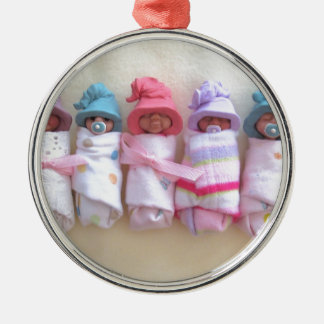 Lehm-Babys, Elf-Hüte, Schlafen, Swaddled, niedlich Ornament Aus Metall