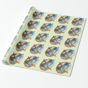 Lehm-Babys, Korb: Schmetterling, Skulptur Geschenkpapier
