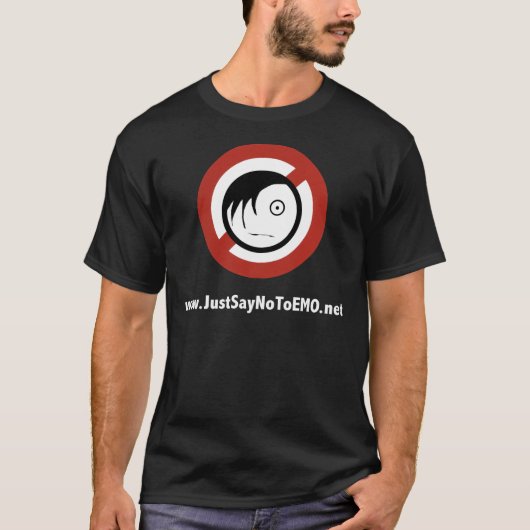 Lehnen Sie einfach EMO.net-T - Shirt-Schwarzes ab T-Shirt (Vorderseite)
