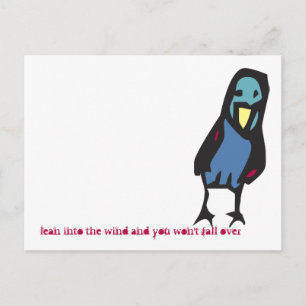 Lehnen Sie sich in den Wind Birdie Postkarte