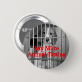 "Lehnen Sie Tierprüfungs-" Beagleknopf-Button ab Button (Vorne & Hinten)