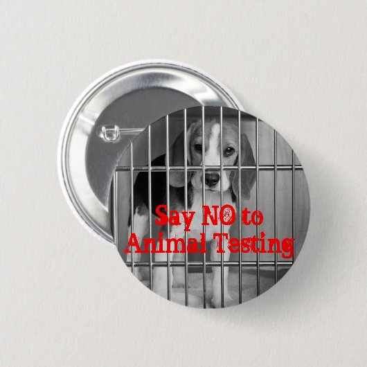 "Lehnen Sie Tierprüfungs-" Beagleknopf-Button ab Button (Vorne & Hinten)