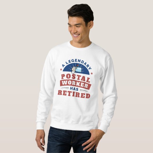 Lehnte Post Office Worker Moderne Typografie Sweatshirt (Vorne ganz)