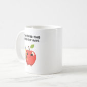 Lehrassistent macht Lernen strahlender Kaffeetasse (Vorderseite Links)