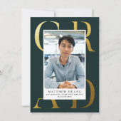 Lehrbuch | Gold Typografy Abschluss Ankündigung (Vorderseite)