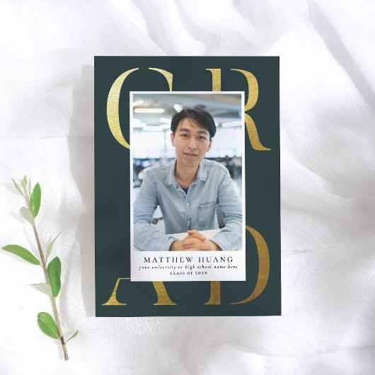 Lehrbuch | Gold Typografy Abschluss Ankündigung