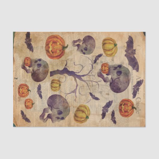 Lehrbuch Halloween Paper Skulls Fleets Seidenpapier (Vorderseite)