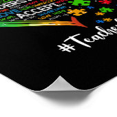 Lehre Akzeptanz Liebe Lehrer Herzautismus Poster (Ecke)