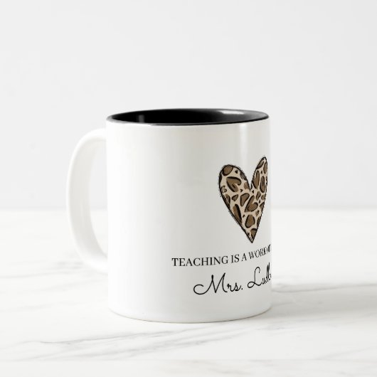 Lehre Arbeit des maßgeschneiderten Lehrers Wertsch Zweifarbige Tasse (Vorderseite Links)