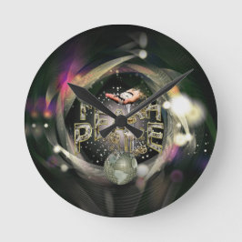 Lehre Frieden auf der ganzen Welt Runde Wanduhr