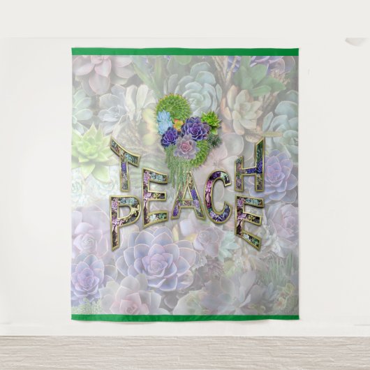 Lehre Frieden auf der ganzen Welt Wandteppich (Vorderseite)