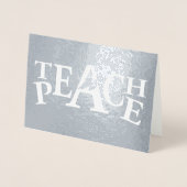 Lehre Frieden Tauben Slogan Text Folienkarte (Vorderseite)