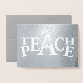 Lehre Frieden Tauben Slogan Text Folienkarte (Vorderseite mit Umschlag)