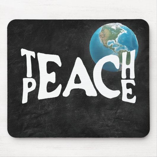 "Lehre Frieden" Text mit Erde Mousepad (Vorne)