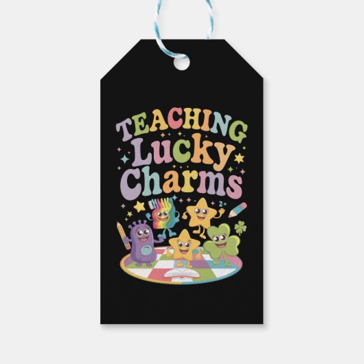 Lehre glückliche Charms Lehrer St Patricks Tag Geschenkanhänger (Rückseite)