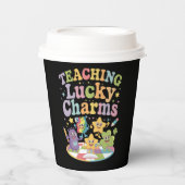 Lehre glückliche Charms Lehrer St Patricks Tag Pappbecher (Vorderseite)