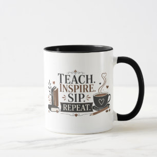 Lehre Inspirieren Trinken Wiederholen Lehrer Kaffe Tasse