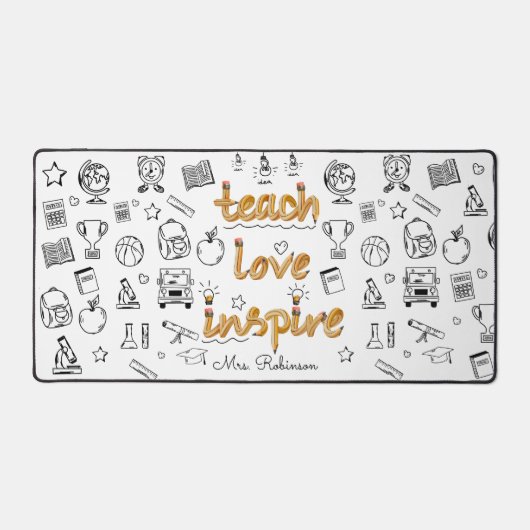 Lehre Inspirierend Liebe: Personalisiert Modernes Schreibtischunterlage (Vorderseite)
