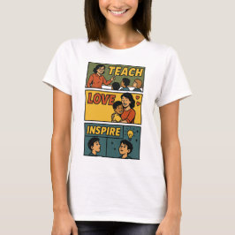 Lehre Inspiriert Liebe - Motivierend Retro-Lehrer T-Shirt