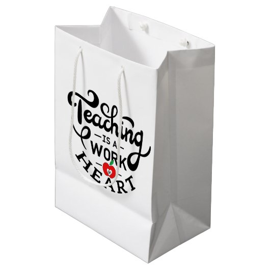 Lehre ist ein Werk des Herzens, das LehrerInnen sc Mittlere Geschenktüte (Vorderseite Schrägansicht)