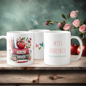 Lehre ist Herzarbeit farbenfrohe personalisierte U Kaffeetasse