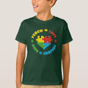 Lehre Liebe Hoffnung Inspiriert Autismus-Bewusstse T-Shirt