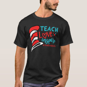 Lehre Liebe Inspirier 2. Klasse Lehrerleben T-Shirt
