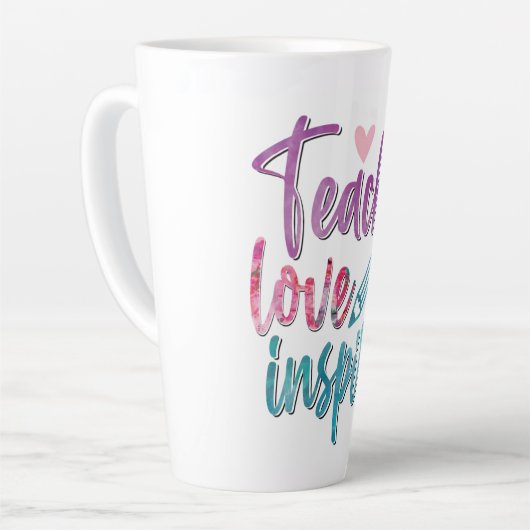 Lehre! Liebe. Inspirier. Das Herz jedes Klassenzim Milchtasse (Linke Ecke)