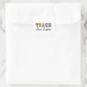 Lehre, Liebe, Inspirier Quadratischer Aufkleber (Tasche)