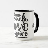 Lehre, Liebe, Inspirier- Tasse (VorderseiteRechts)
