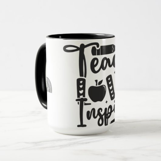 Lehre, Liebe, Inspirier- Tasse (Vorderseite Links)