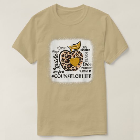 Lehre Liebe Inspiriere Counselor Life Leopard zurü T-Shirt (Design vorne)