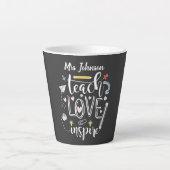 Lehre Liebe inspiriere Lieblingslehrer cool Milchtasse (Vorderseite)