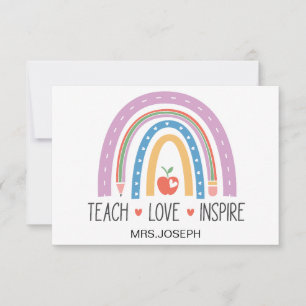 Lehre Liebe Inspirieren Lehrer Dankeskarte
