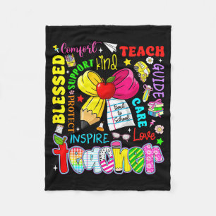 Lehre Liebe Inspirieren Lehrer Kinder Bleistift Bo Fleecedecke