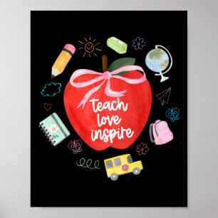 Lehre Liebe Inspirieren Lehrer Kokette Schleife Ap Poster