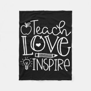 Lehre Liebe Inspirieren Retro Lehrer Kinder Ck Zur Fleecedecke
