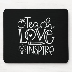 Lehre Liebe Inspirieren Retro Lehrer Kinder Ck Zur Mousepad