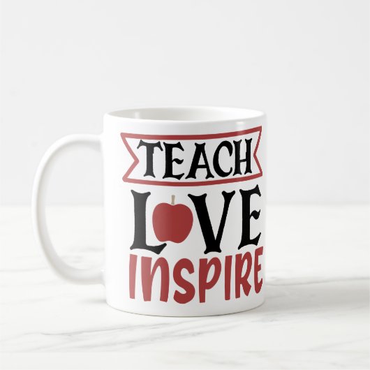 Lehre Liebe Inspiriert  Kaffeetasse (Links)