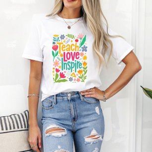 Lehre Liebe Inspirierte Boho zurück zum Schullehre T-Shirt
