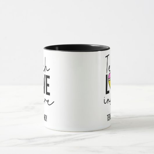 Lehre Liebe Inspirierte Personalisierte Lehrer-Tas Tasse (Zentrum)