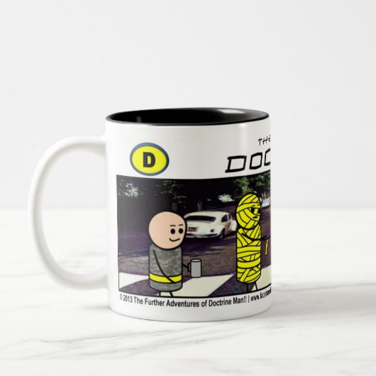 Lehre-Mann!! Abtei-Straßen-Tasse Zweifarbige Tasse (Links)