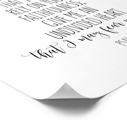 Lehre mir deinen Weg Herr, Psalm 86:11 Poster (Ecke)