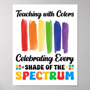 Lehre mit Colors Spectrum Autism Lehrer Wissen Poster