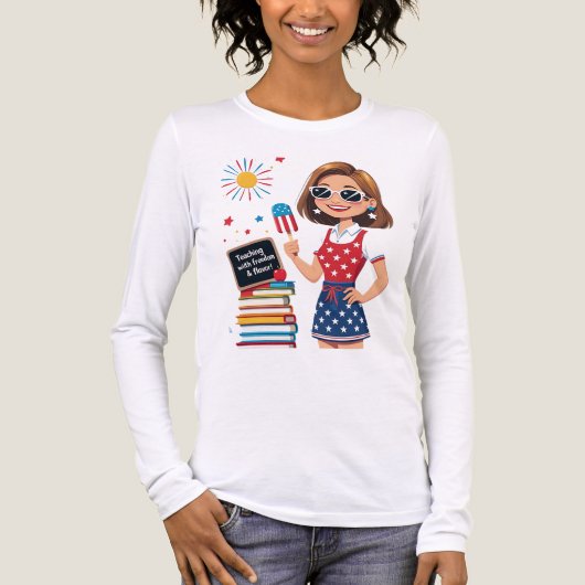 Lehre mit Freiheit und Geschmack - 4. Juli Lehrer Tri-Blend Shirt (Vorderseite)