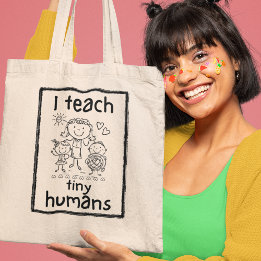 Lehre Tiny Humans Kindergarten-Lehrer Tragetasche