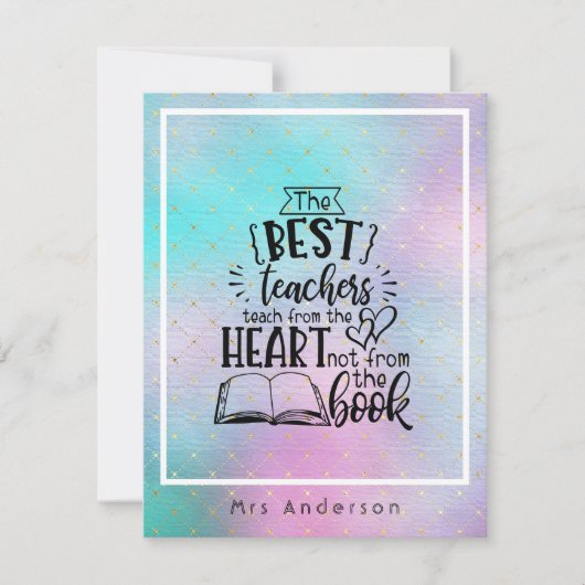 LEHRE vom HERZEN kein BUCHLEHRER, der das Geschenk (Vorderseite)